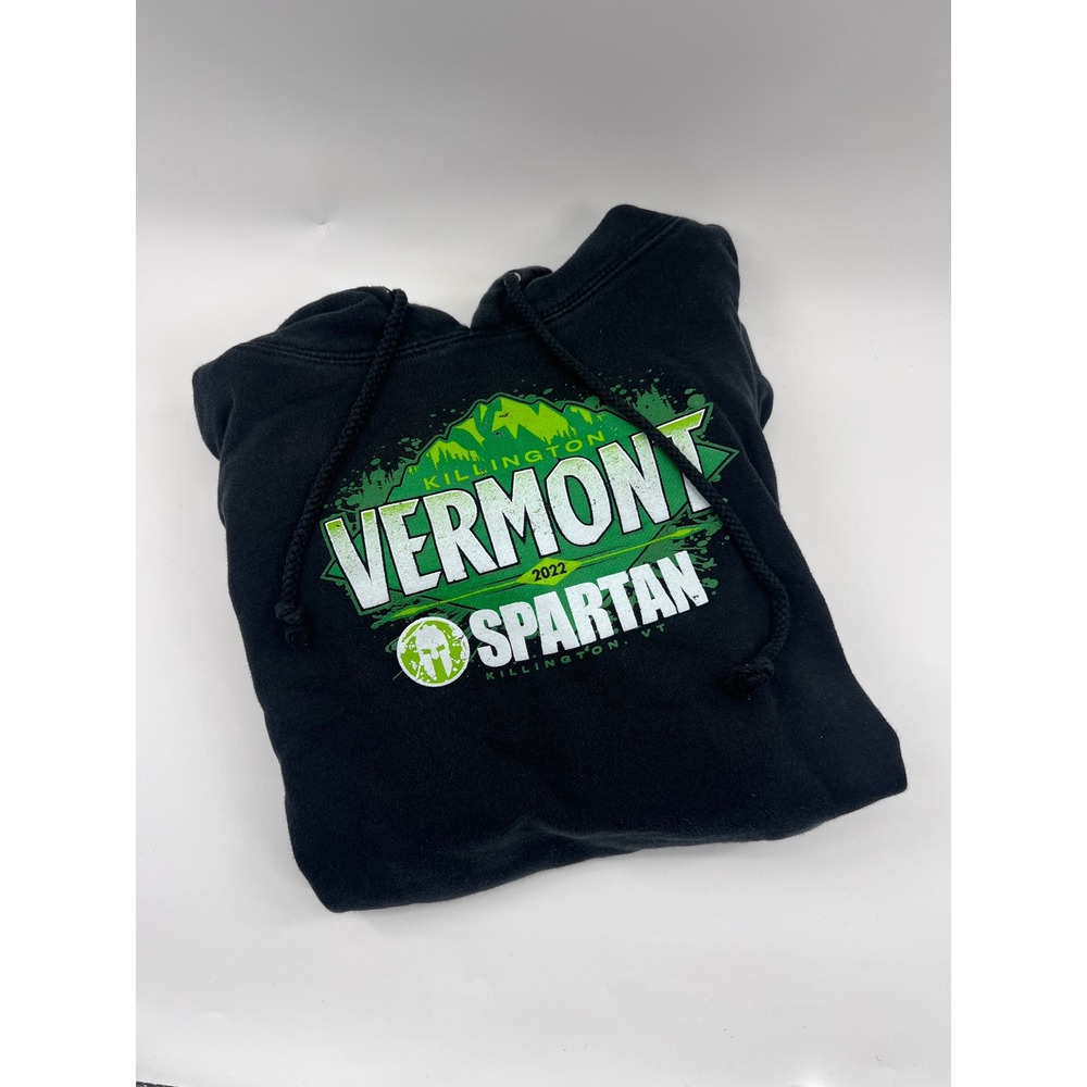 Spartan Race Killington Vermont 2022 Black Hoodie Mens Large L Pullover